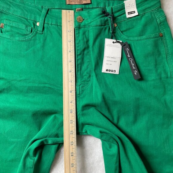 NWT Judy Blue Womens Green High Waist Garment Dyed Y2K Wide Leg Jeans Size 16W - Picture 7 of 9